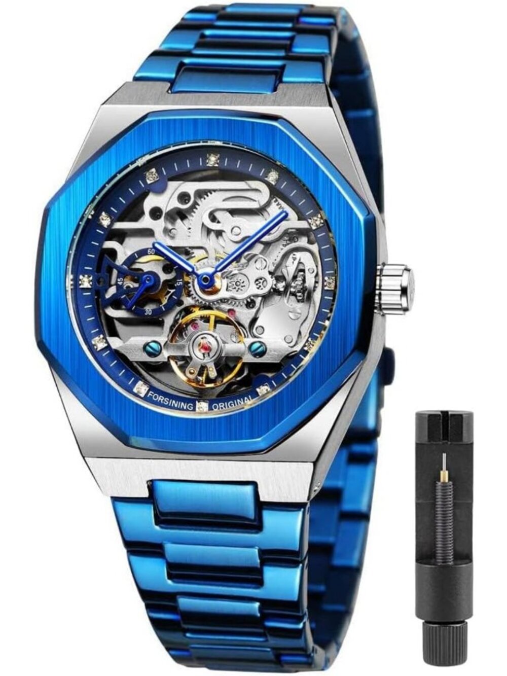 Vintage Men's Automatic Mechanical Watch - Luminous Big Dial, Moon Phase